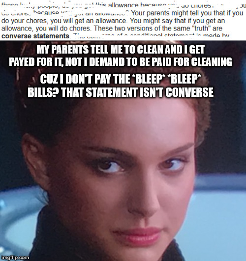 MY PARENTS TELL ME TO CLEAN AND I GET PAYED FOR IT, NOT I DEMAND TO BE PAID FOR CLEANING; CUZ I DON'T PAY THE *BLEEP* *BLEEP* BILLS? THAT STATEMENT ISN'T CONVERSE | image tagged in truth,memes,funny,too funny | made w/ Imgflip meme maker