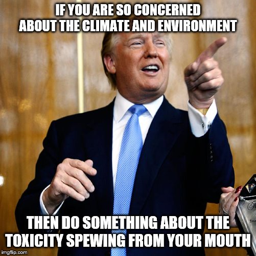 Sometimes propaganda, hysteria, rhetoric, etc. is more dangerous than material things. | IF YOU ARE SO CONCERNED ABOUT THE CLIMATE AND ENVIRONMENT; THEN DO SOMETHING ABOUT THE TOXICITY SPEWING FROM YOUR MOUTH | image tagged in donal trump birthday,stupid liberals,president trump,climate,environment | made w/ Imgflip meme maker