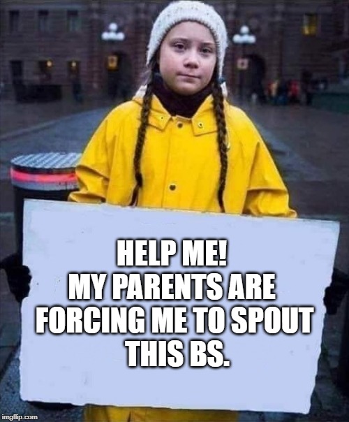 Greta | HELP ME! 
MY PARENTS ARE 
FORCING ME TO SPOUT
 THIS BS. | image tagged in greta | made w/ Imgflip meme maker