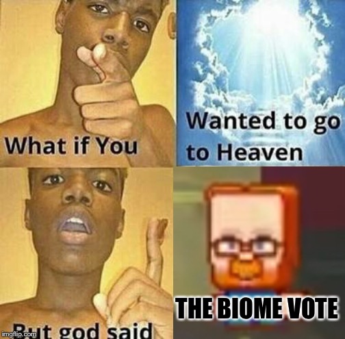 What if you wanted to go to Heaven | THE BIOME VOTE | image tagged in what if you wanted to go to heaven | made w/ Imgflip meme maker