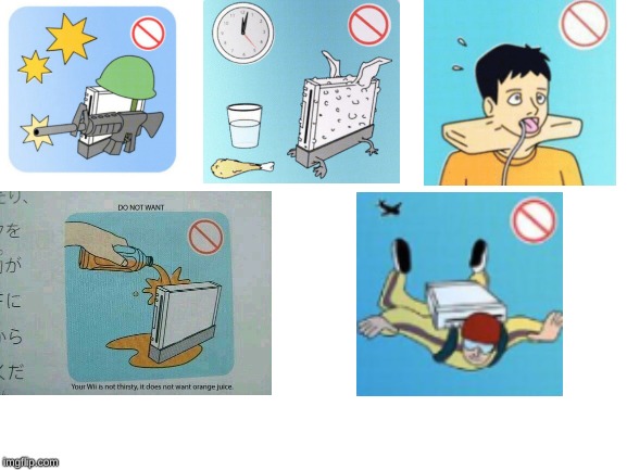 nobody:the japanese wii safety manual: | image tagged in blank white template | made w/ Imgflip meme maker