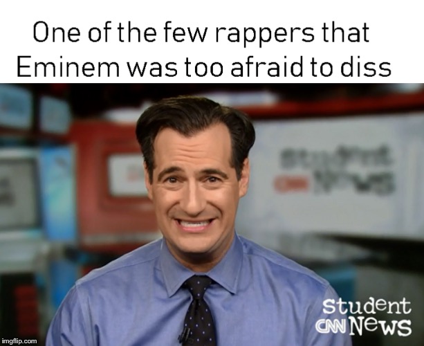 image tagged in carl azuz,cnn,eminem,rap | made w/ Imgflip meme maker