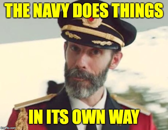 Captain Obvious | THE NAVY DOES THINGS IN ITS OWN WAY | image tagged in captain obvious | made w/ Imgflip meme maker