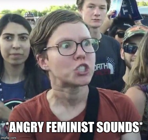 Triggered feminist | *ANGRY FEMINIST SOUNDS* | image tagged in triggered feminist | made w/ Imgflip meme maker