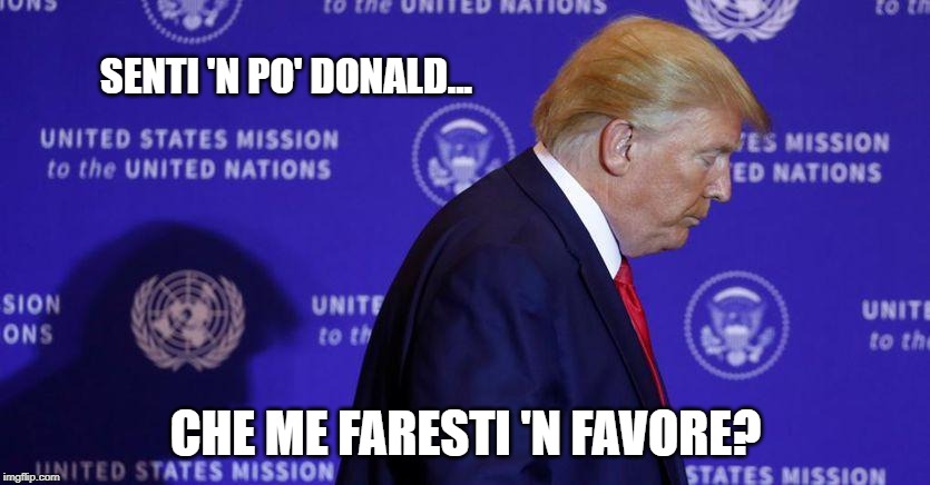 Impeachment | SENTI 'N PO' DONALD... CHE ME FARESTI 'N FAVORE? | image tagged in donald trump,trump,impeachment | made w/ Imgflip meme maker