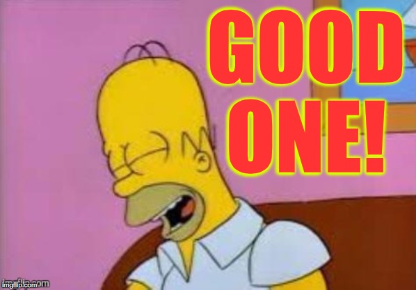 Homer Laughing | GOOD ONE! | image tagged in homer laughing | made w/ Imgflip meme maker