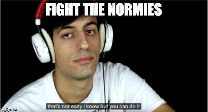 Davie504 that's not easy i know but you can do it | FIGHT THE NORMIES | image tagged in davie504 that's not easy i know but you can do it | made w/ Imgflip meme maker