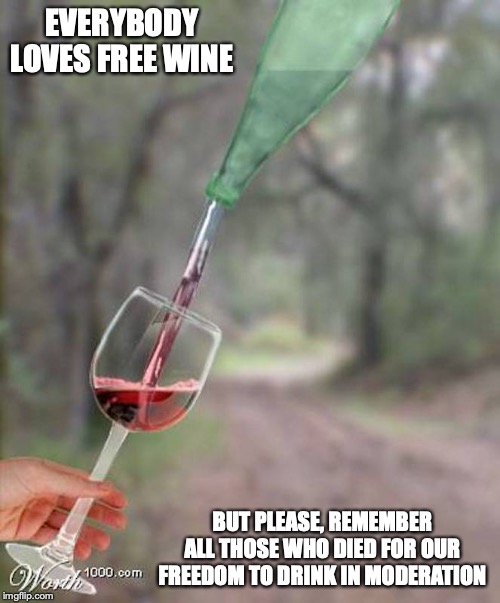 Water to Wine | EVERYBODY LOVES FREE WINE; BUT PLEASE, REMEMBER ALL THOSE WHO DIED FOR OUR FREEDOM TO DRINK IN MODERATION | image tagged in jesus laws,water,wine,memes | made w/ Imgflip meme maker