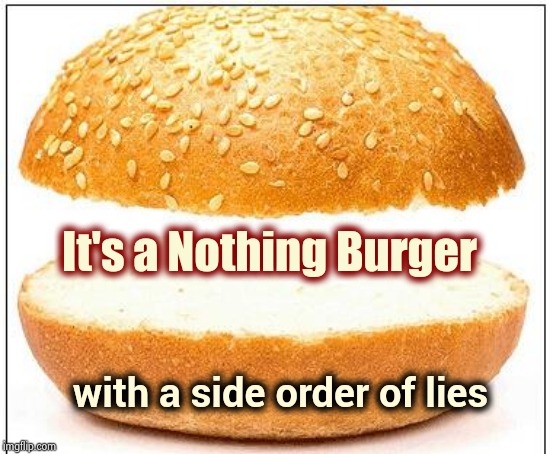 Just as I thought | It's a Nothing Burger; with a side order of lies | image tagged in nothing burger,joe biden,for prison,show me the money,pay me or else | made w/ Imgflip meme maker