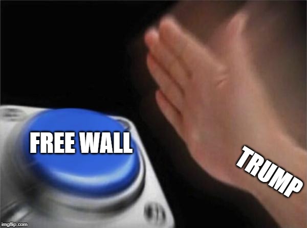 Blank Nut Button | FREE WALL; TRUMP | image tagged in memes,blank nut button | made w/ Imgflip meme maker
