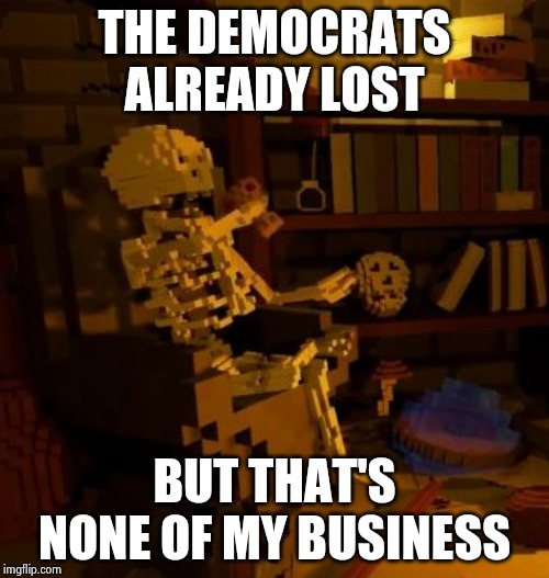 But thats none of my business skeleton | THE DEMOCRATS ALREADY LOST BUT THAT'S NONE OF MY BUSINESS | image tagged in but thats none of my business skeleton | made w/ Imgflip meme maker
