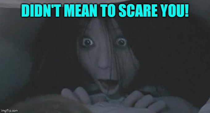 Grudge | DIDN'T MEAN TO SCARE YOU! | image tagged in grudge | made w/ Imgflip meme maker