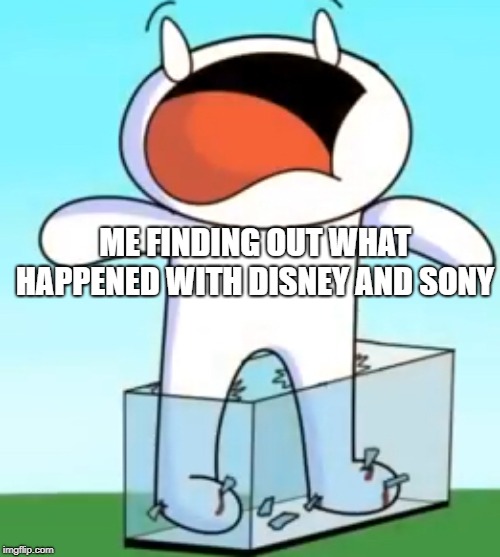 Odd1sout screaming in pain | ME FINDING OUT WHAT HAPPENED WITH DISNEY AND SONY | image tagged in odd1sout screaming in pain | made w/ Imgflip meme maker