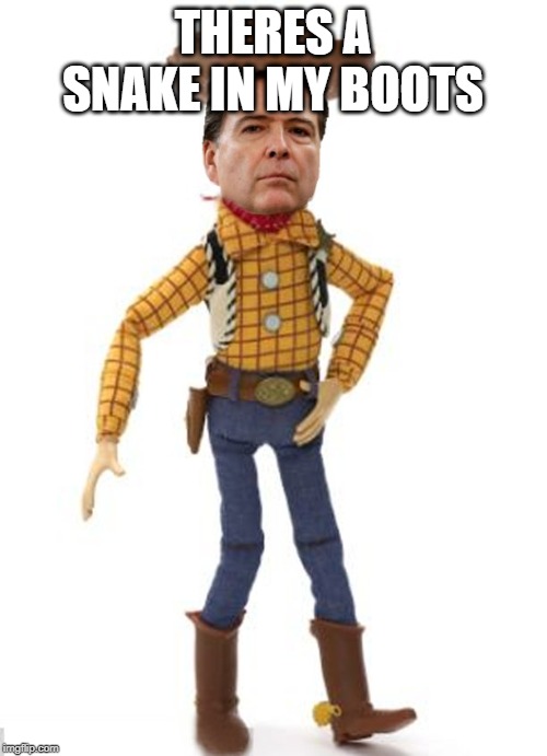 THERES A SNAKE IN MY BOOTS | image tagged in james woody comey | made w/ Imgflip meme maker