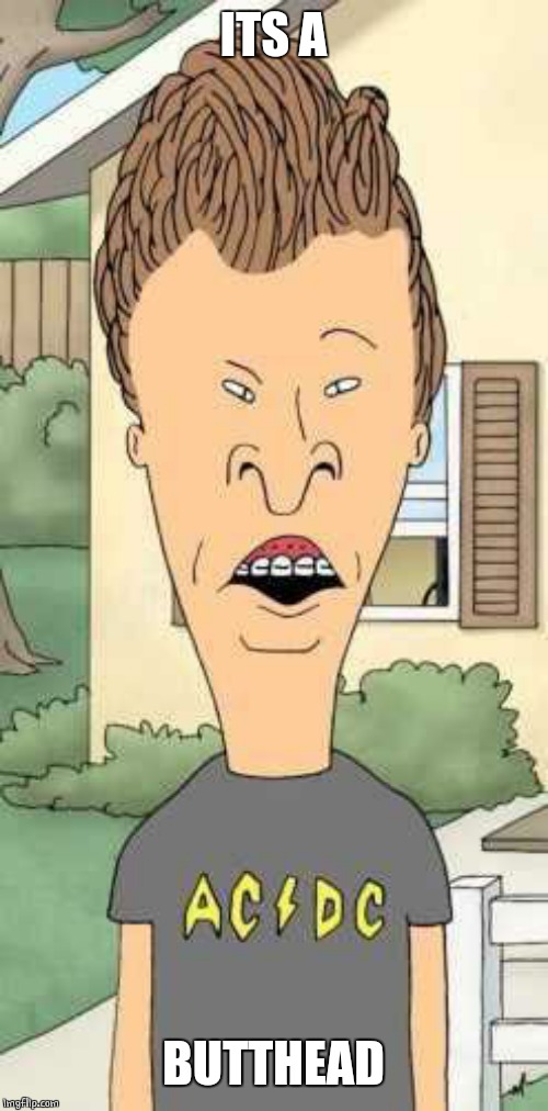 Butthead | ITS A BUTTHEAD | image tagged in butthead | made w/ Imgflip meme maker