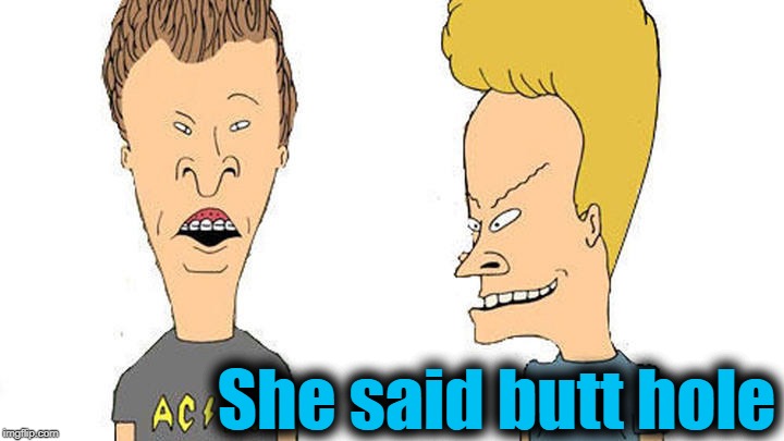 Beavis & Butthead | She said butt hole | image tagged in beavis  butthead | made w/ Imgflip meme maker