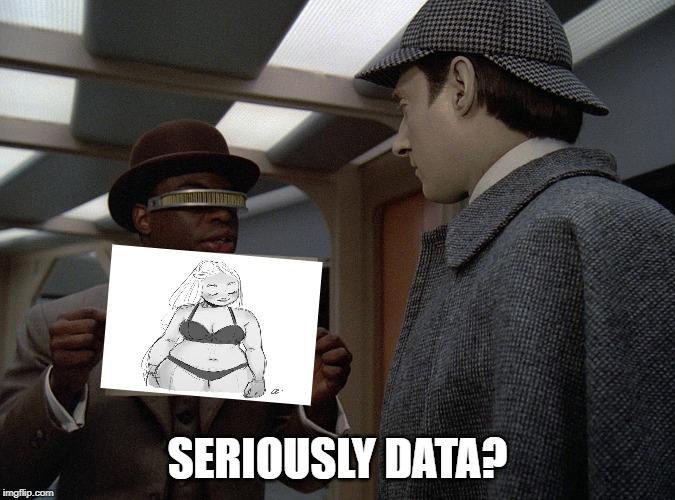 He Did Have a Thing for Chubbies | SERIOUSLY DATA? | image tagged in star trek data | made w/ Imgflip meme maker