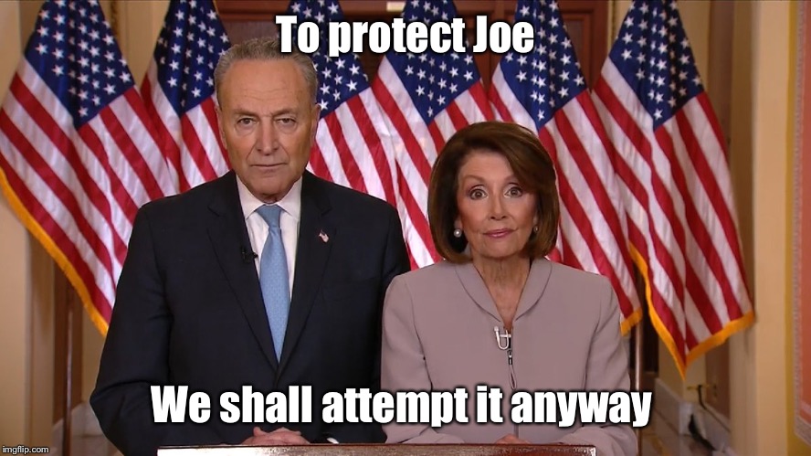 Chuck and Nancy | To protect Joe We shall attempt it anyway | image tagged in chuck and nancy | made w/ Imgflip meme maker