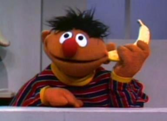 Ernie With A Banana In His Ear Blank Meme Template