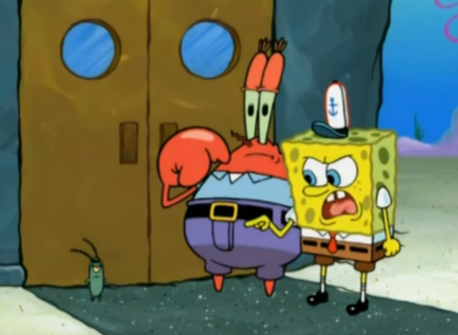 High Quality Spongebob shouting at plankton Blank Meme Template