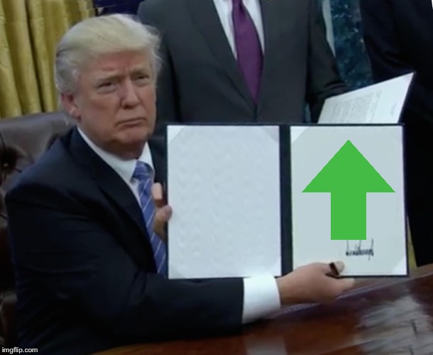 Please upvote | image tagged in memes,trump bill signing | made w/ Imgflip meme maker