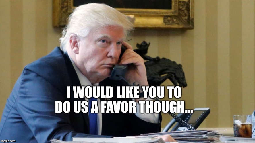 I WOULD LIKE YOU TO DO US A FAVOR THOUGH... | image tagged in trump impeachment,trump impeachment meme,trump meme,trump traitor meme,impeachment | made w/ Imgflip meme maker