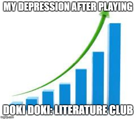graph | MY DEPRESSION AFTER PLAYING; DOKI DOKI: LITERATURE CLUB | image tagged in graph | made w/ Imgflip meme maker