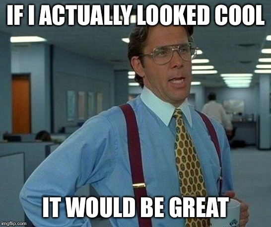 That Would Be Great | IF I ACTUALLY LOOKED COOL; IT WOULD BE GREAT | image tagged in memes,that would be great | made w/ Imgflip meme maker