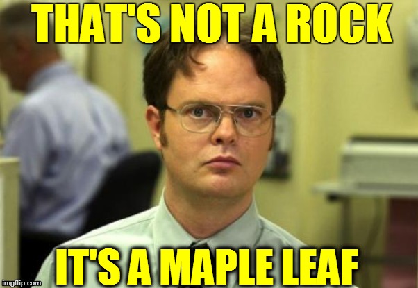 THAT'S NOT A ROCK IT'S A MAPLE LEAF | made w/ Imgflip meme maker