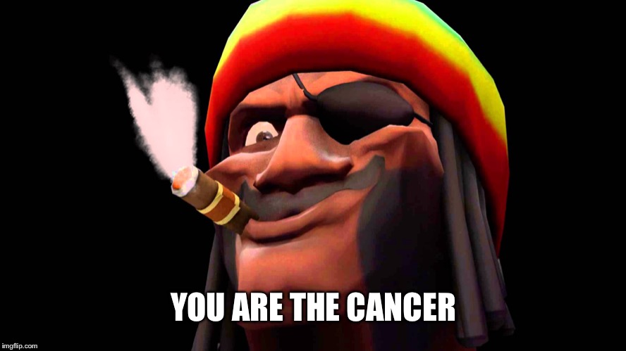 demoman rasta | YOU ARE THE CANCER | image tagged in demoman rasta | made w/ Imgflip meme maker