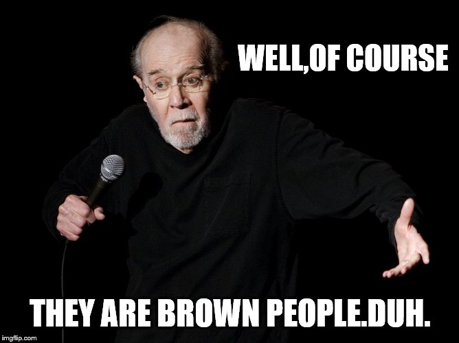 WELL,OF COURSE THEY ARE BROWN PEOPLE.DUH. | made w/ Imgflip meme maker