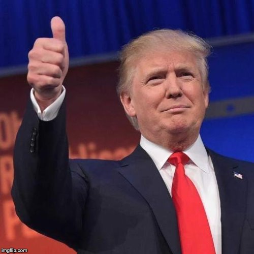 Trump Thumbs Up | image tagged in trump thumbs up | made w/ Imgflip meme maker