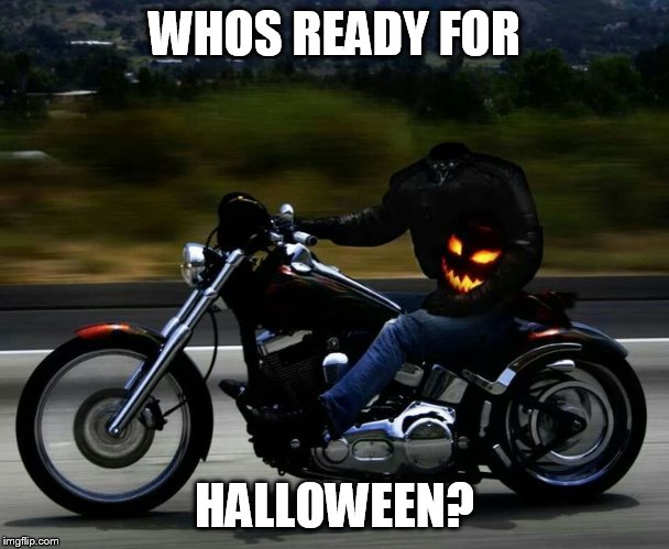 I would do this | WHOS READY FOR; HALLOWEEN? | image tagged in halloween,motorcycle | made w/ Imgflip meme maker