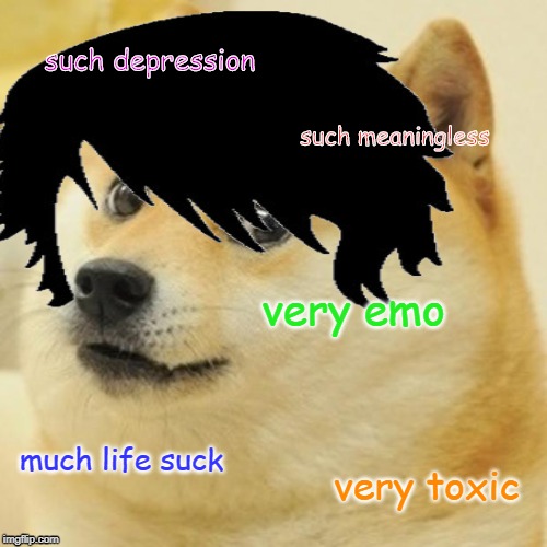 no beef emo's | such depression; such meaningless; very emo; much life suck; very toxic | image tagged in doge | made w/ Imgflip meme maker