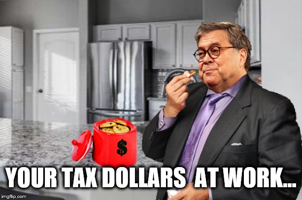Guilty as F*ck... | YOUR TAX DOLLARS  AT WORK... | image tagged in bar,attorney general,ukraine,donald trump,rudy giuliani | made w/ Imgflip meme maker