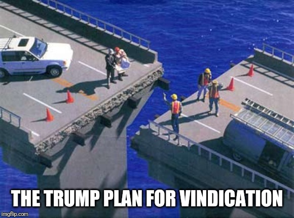 The Trump Plan For Vindication | THE TRUMP PLAN FOR VINDICATION | image tagged in politics | made w/ Imgflip meme maker