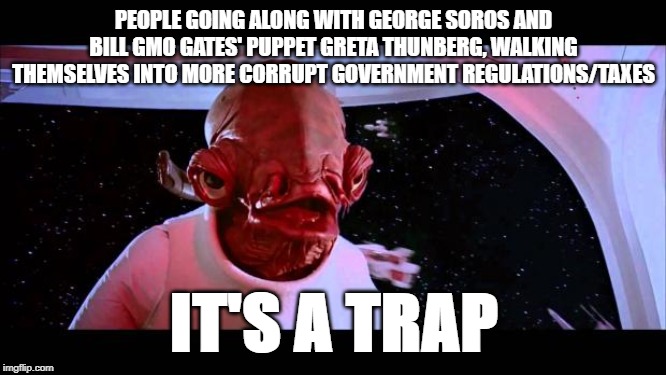 The Climate "Change" Greta Trap | PEOPLE GOING ALONG WITH GEORGE SOROS AND BILL GMO GATES' PUPPET GRETA THUNBERG, WALKING THEMSELVES INTO MORE CORRUPT GOVERNMENT REGULATIONS/TAXES; IT'S A TRAP | image tagged in george soros,bill gates,world government,united nations,climate change hoax,co2 isn't a pollutant | made w/ Imgflip meme maker
