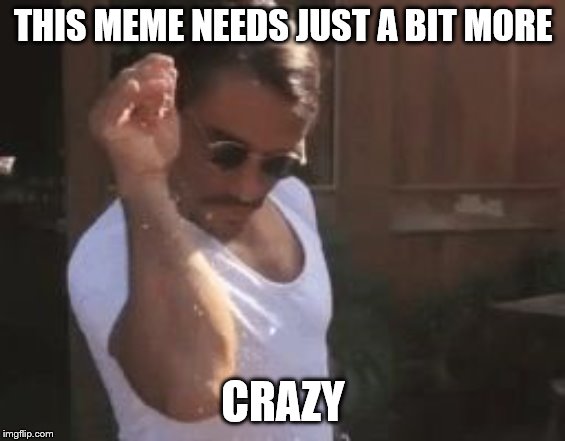 Sprinkle Chef | THIS MEME NEEDS JUST A BIT MORE CRAZY | image tagged in sprinkle chef | made w/ Imgflip meme maker