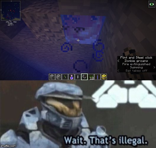 Fire under water | image tagged in wait thats illegal,minecraft | made w/ Imgflip meme maker