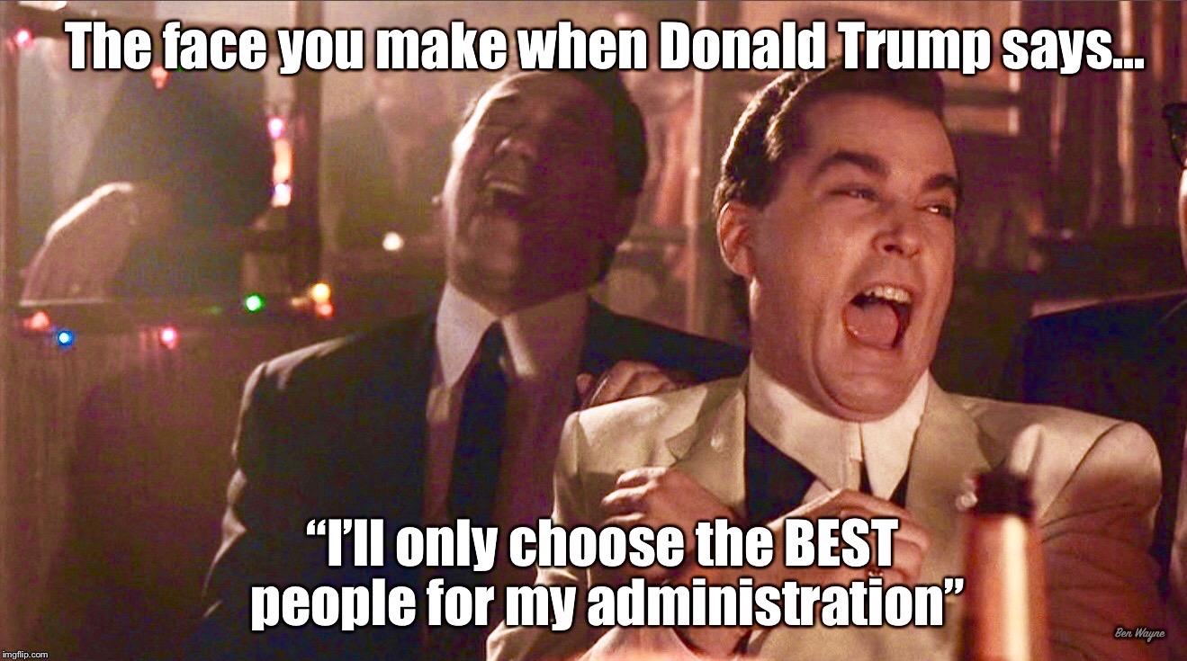 I’ll only choose the best people for my administration | image tagged in donald trump,trump cabinet | made w/ Imgflip meme maker