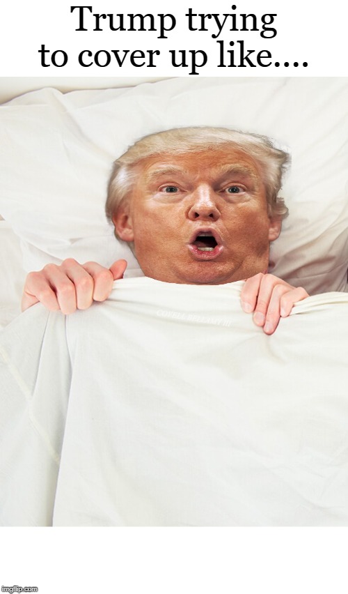 Trump trying to cover up like.... COVELL BELLAMY III | image tagged in trump cover up | made w/ Imgflip meme maker