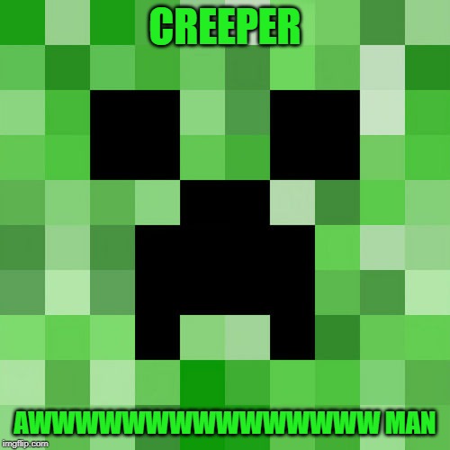 Scumbag Minecraft | CREEPER; AWWWWWWWWWWWWWWW MAN | image tagged in memes,scumbag minecraft | made w/ Imgflip meme maker