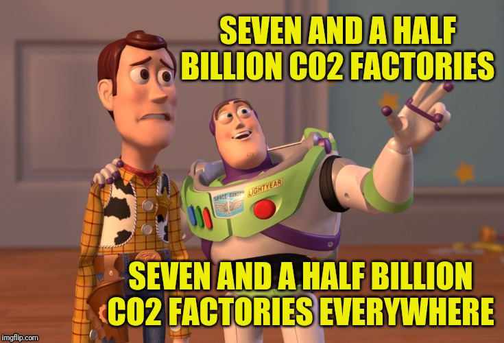 SEVEN AND A HALF BILLION CO2 FACTORIES SEVEN AND A HALF BILLION CO2 FACTORIES EVERYWHERE | made w/ Imgflip meme maker