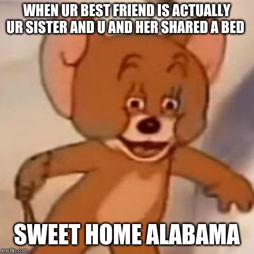Polish Jerry | WHEN UR BEST FRIEND IS ACTUALLY UR SISTER AND U AND HER SHARED A BED; SWEET HOME ALABAMA | image tagged in polish jerry | made w/ Imgflip meme maker