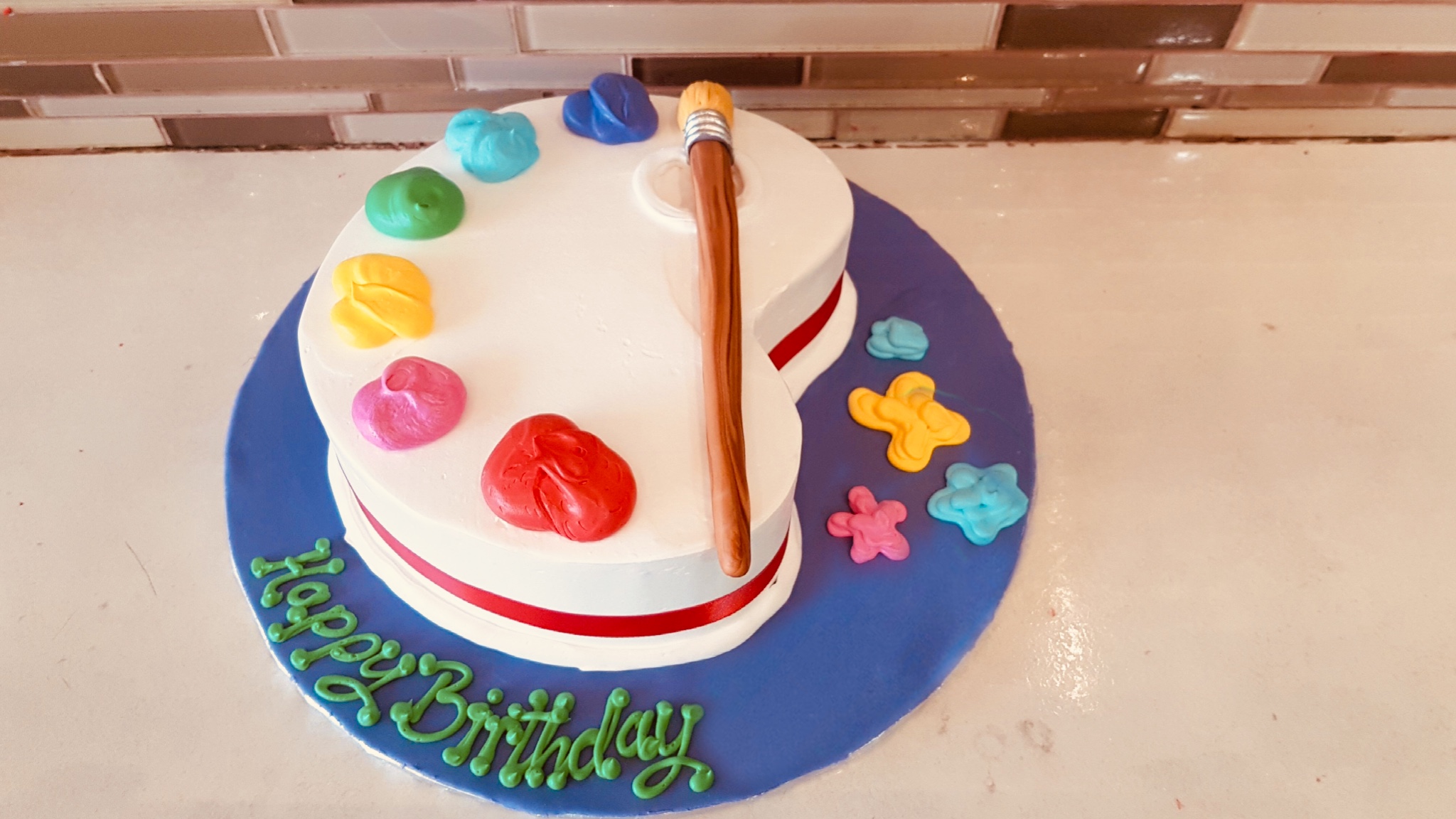 2 Tier Rainbow Young Artist Birthday Cake | Susie's Cakes