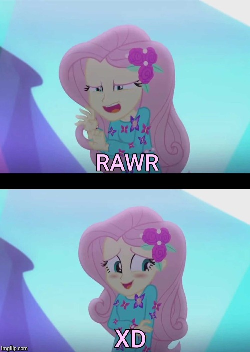 RAWR XD | image tagged in equestria girls,mlp fim,my little pony,fluttershy,rawr,xd | made w/ Imgflip meme maker