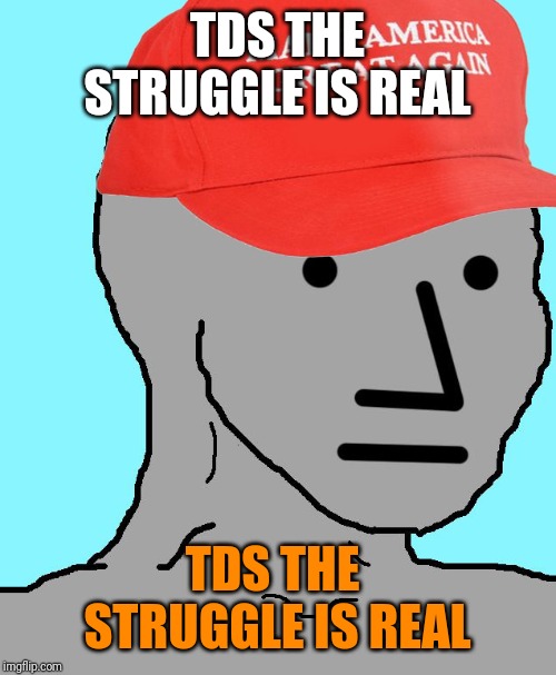 MAGA NPC | TDS THE STRUGGLE IS REAL TDS THE  STRUGGLE IS REAL | image tagged in maga npc | made w/ Imgflip meme maker