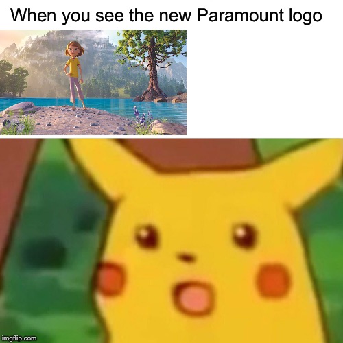 Surprised Pikachu | When you see the new Paramount logo | image tagged in memes,surprised pikachu | made w/ Imgflip meme maker