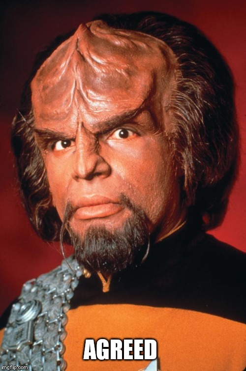 Lieutenant Worf | AGREED | image tagged in lieutenant worf | made w/ Imgflip meme maker