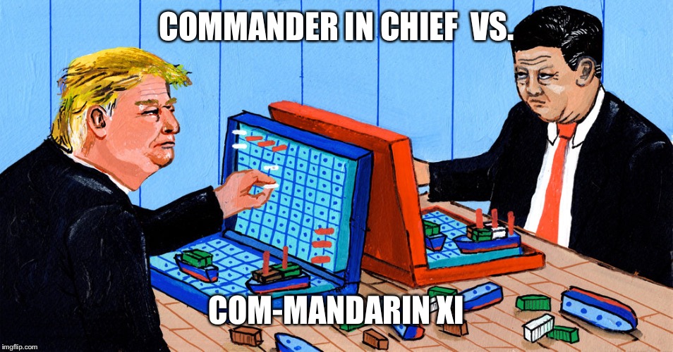 Container Ship | COMMANDER IN CHIEF  VS. COM-MANDARIN XI | image tagged in container ship | made w/ Imgflip meme maker